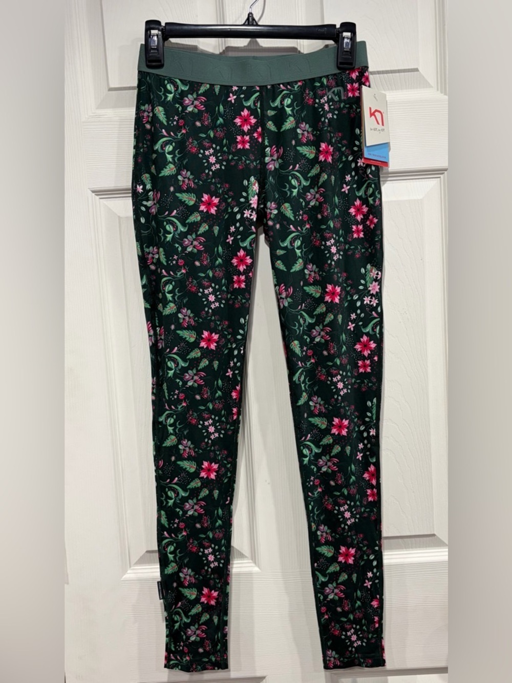Kari Traa Women's Medium Fryd Baselayer Pants Leggings Green Pattern NWT